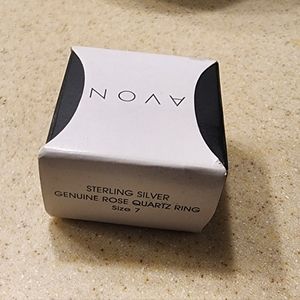 Genuine rose quartz ring